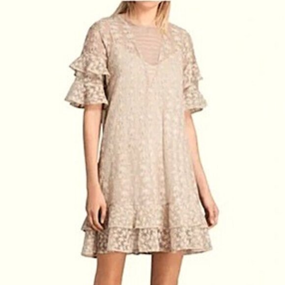 Gorgeous ALL SAINTS Party Dress Sheer Lace (Lined) Sexy Romantic $375 - Picture 1 of 9